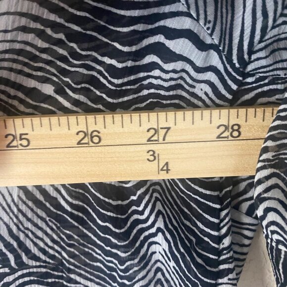 Maggie Barnes Top 2X  Womens Black White Zebra Print Sheer Kimono Cardigan Jacke - Picture 12 of 14